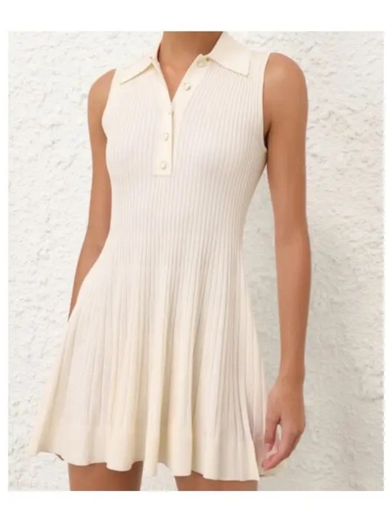 Zimmermann Dresses & Skirts - Zimmermann Sleeveless Ribbed Polo Dress in Cream